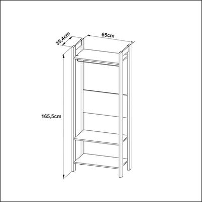 Armário Closet com 3 Prateleiras AZ1029 Amêndoa/Branco Tecnomobili