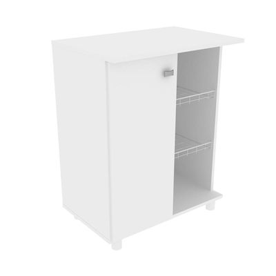 Balcão Fruteira com 1 Porta e 2 Cestos de Metal BF3205 Branco Tecnomobili