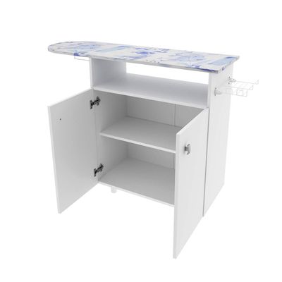 Armário com Tábua de Passar Roupa Nicho Portas Branco 120x35,5x86,7cm TP3000 Tecnomobili