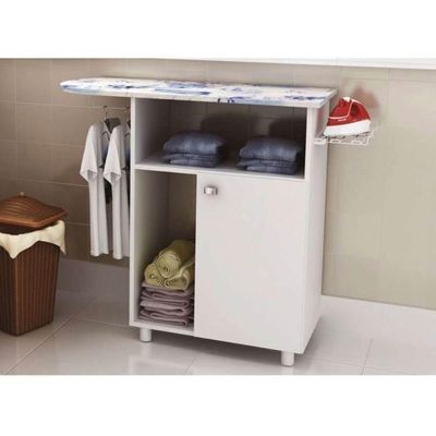 Tábua de Passar Roupa com 1 Porta e 2 Nichos Branco TP3010 Tecnomobili Branco
