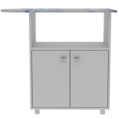 Armário Tábua de Passar Roupa com 2 Portas e 1 Nicho Branco Florido TP3050 Tecnomobili