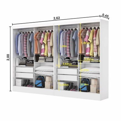 Closet Casal Duplo Belém 4 Portas Plus  Carioca Móveis