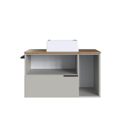 Gabinete Suspenso 80cm Mel Arenas com Cuba 2 Portas 1 Gaveta 1 Toalheiro BH8020MACUBA