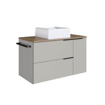 Gabinete Suspenso 80cm Mel Arenas com Cuba 2 Portas 1 Gaveta 1 Toalheiro BH8020MACUBA