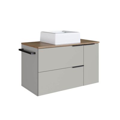 Gabinete Suspenso 80cm Mel Arenas com Cuba 2 Portas 1 Gaveta 1 Toalheiro BH8020MACUBA