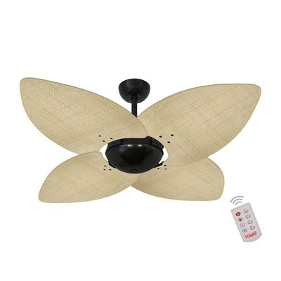 Ventilador De Teto Nero 4 Pás Palmae Natural 220V 220V