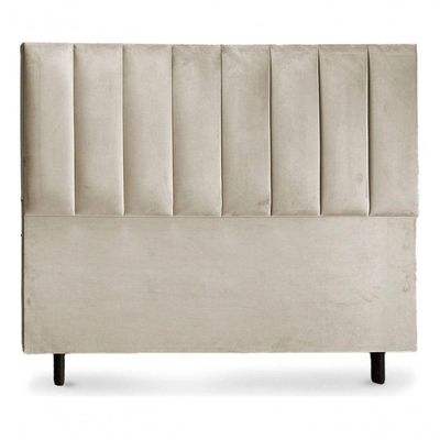 Cabeceira De Cama Box Roma Casal 140 Cm Suede Bege Do Lar Móveis E Decoração