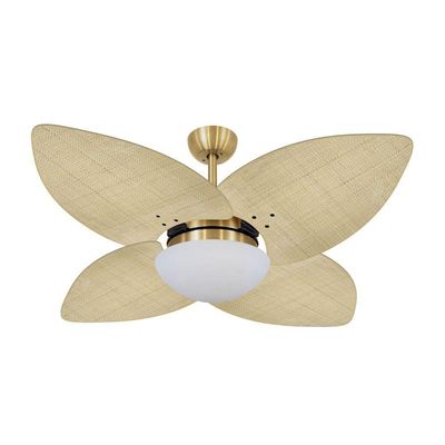 Ventilador De Teto Dormamu Dourado 4 Pás Palmae Natural 220v 220V