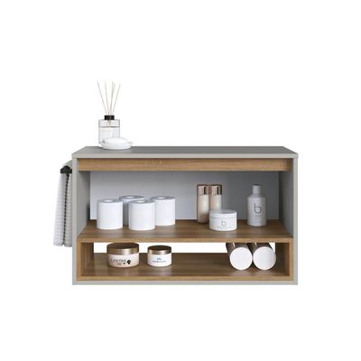 Gabinete Suspenso 80cm Mel Arenas com Nicho Toalheiro Porta BH8060MA