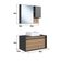 Gabinete Suspenso 80cm Mel Grafite Toalheiro Cuba Espelheira Conjunto para Banheiro CJ8040.10MG