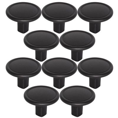 Kit 10 Puxadores 1764 Grenade Ponto Preto Fosco Móveis Armários Gavetas Torralba