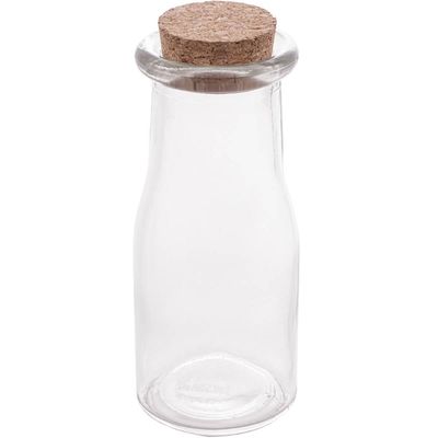 Kit 6 Porta Temperos de Vidro 200ml com Tampa de Rolha Lyor para Decorar e Guardar Especiarias