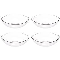 4 Saladeiras Tigela Trio Plástica Transparente Crippa Salada Pipoca Doces Sobremesa