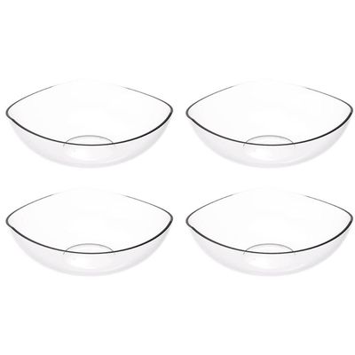 4 Saladeiras Tigela Trio Plástica Transparente Crippa Salada Pipoca Doces Sobremesa