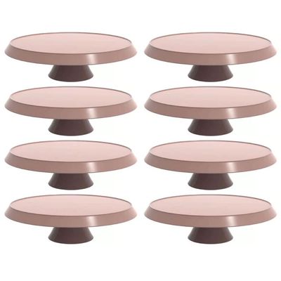 8 Boleiras com Pé Amêndoa Tortas Doces 30cm Bubble Crippa Suporte Mesa Evento