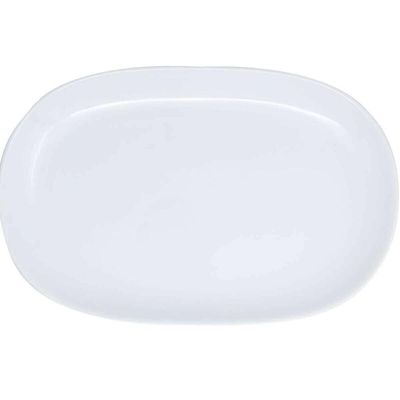 5 Bandejas para Servir Melamina Branca 34x22cm Buffet Travessa de Saladas Oval Restaurante