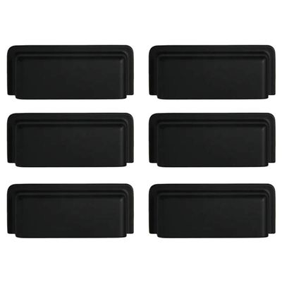 Kit 6 Puxadores Eden 1791 Preto Fosco para Móveis Armários Gavetas Torralba