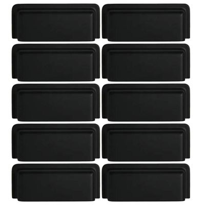 Conjunto 10 Puxadores Eden 1791 Preto Fosco Torralba Móveis Armários Gavetas