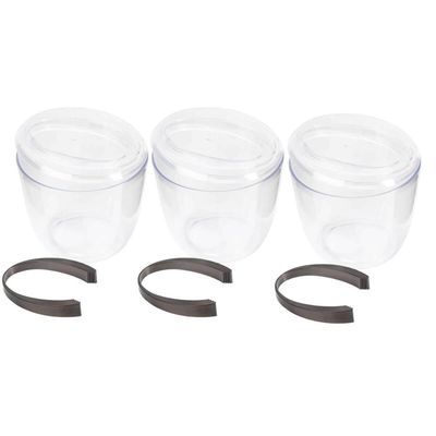 Kit 3 Baldes de Gelo com Tampa e Pegador 1,9L Transparente Crippa Plástico Champanheira