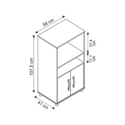 Balcão Para Cozinha 2 Portas 2 Nichos Nova Mobile Branco