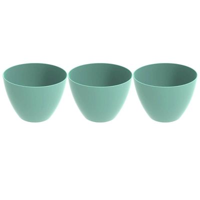 Kit 3 Tigelas Redonda Grande 6,2L Verde Menta Crippa Travessa Servir Salada Frutas Pratos Quentes