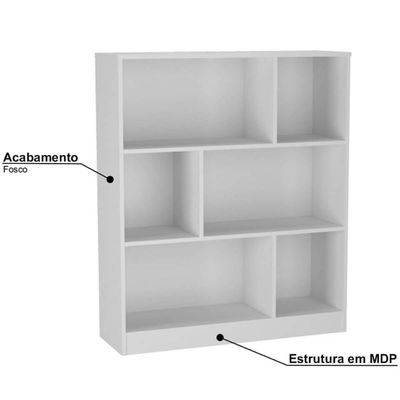 Conjunto para Escritório Mesa e Estante Nova Mobile Branco