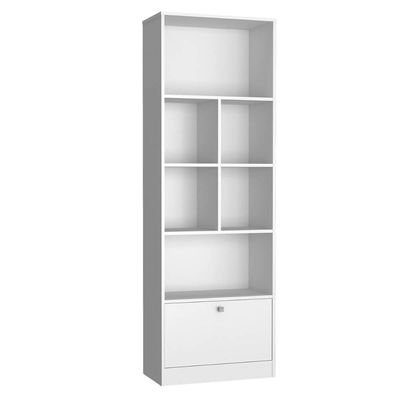 Conjunto Mesa, Gaveteiro e Livreiro Home Office Nova Mobile Branco