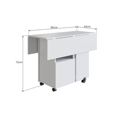 Mesa com Tampo Dobrável Berlim Branco Nova Móbile 73x90x90cm