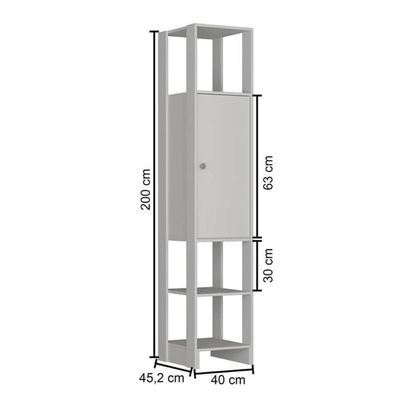 Closet com 1 Porta contendo 2 prateleias e 3 nichos externos Yes Nova Mobile Branco
