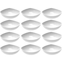 Kit 12 Saladeiras Tigelas Brancas Plásticas Servir Hotéis Restaurantes Buffets