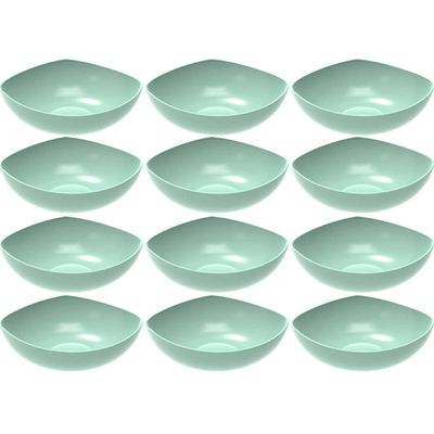 12 Bacias Saladeiras Verde Menta Plástico Restaurante Hotel Tigelas Grandes para Servir
