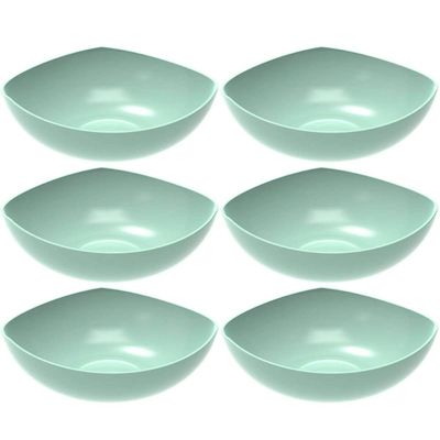 6 Tigelas Saladeira Verde Menta Trio Plástica Crippa Salada Sobremesa Pipoca Doces