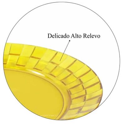 Kit 48 Pratos para Restaurantes Eventos 19cm Plástico Amarelos Servir Lanches Aperitivos