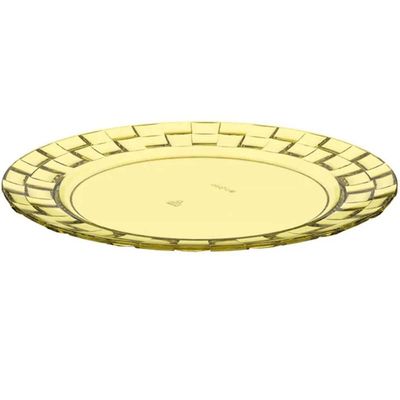 Kit 48 Pratos para Restaurantes Eventos 19cm Plástico Amarelos Servir Lanches Aperitivos