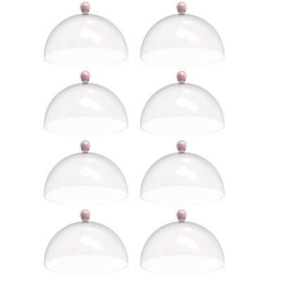 8 Cúpulas Plástico 25cm Bolos Tortas Doces Pratos Rosa Himalaia Bubble Crippa