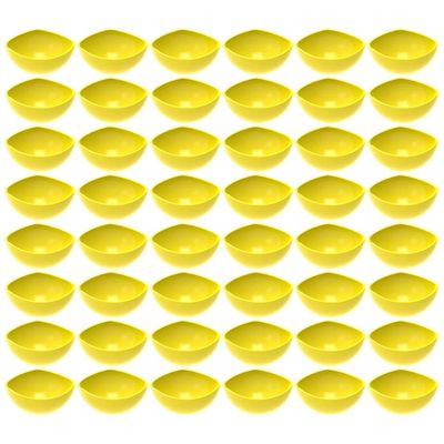 48 Potes de Sobremesa Doces Amarelo Plástico 265ml  Hotel Restaurante Buffet Trio Crippa