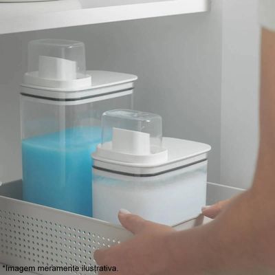 Kit 5 Dispenser de Sabão Líquido 2,3L Bege Tampa Medidora Ou para Amaciante Detergente
