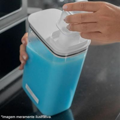 Kit 5 Dispenser de Sabão Líquido 2,3L Bege Tampa Medidora Ou para Amaciante Detergente