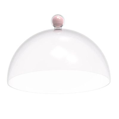 Conjunto 8 Porta Bolos Tortas 25cm com Cúpula e Pé Rosa Confeitaria Hotel Bubble Crippa