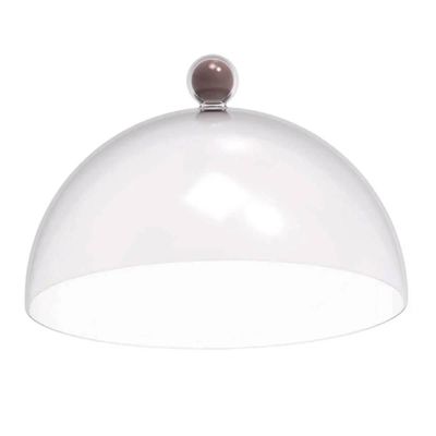 Kit 8 Porta Bolos 25cm Bubble com Cúpula e Pé Crippa Amêndoa Padaria Hotel Confeitaria