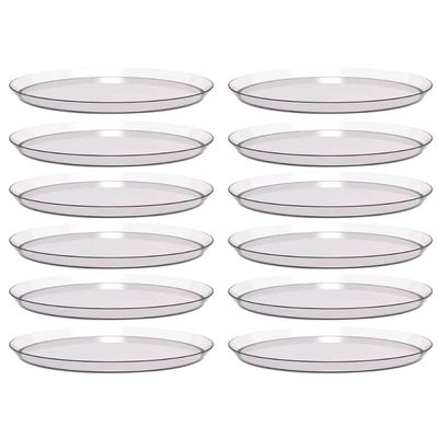12 Bandejas Redondas 34cm Restaurante Incolor para Doces Salgados Buffet Festa