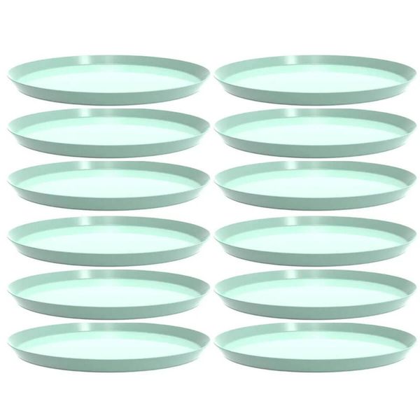 Kit 12 Bandejas Redondas 34cm Verde Menta Servir Buffet Crippa Bubble Restaurante