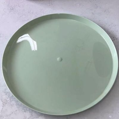Kit 12 Bandejas Redondas 34cm Verde Menta Servir Buffet Crippa Bubble Restaurante