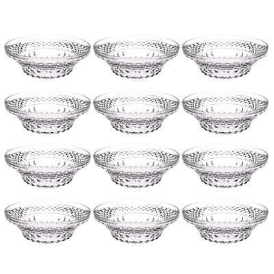 Kit 12 Tigelas Redondas 3,3L Crippa Transparente Plástica Salada Sobremesa Restaurante