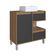 Gabinete Banheiro 80cm Paula Mel Grafite Cuba Branca Gavetas 1 Porta e 1 Nicho