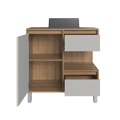 Gabinete Banheiro 80cm Paula Mel Arenas Cuba Preta Gavetas 1 Porta e 1 Nicho