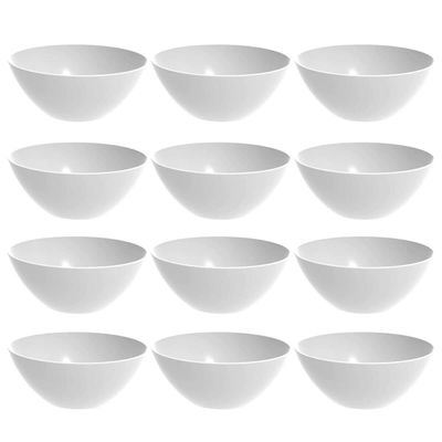 Kit 12 Tigelas Pequenas Brancas Crippa Travessa Restaurante Buffet Salada Sobremesa