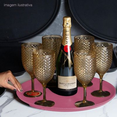 Conjunto 12 Bandejas Redondas 28cm Servir Amêndoa Bar Restaurante Bubble Crippa