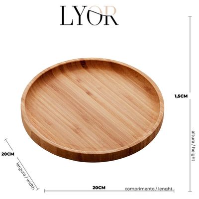 Kit 12 Petisqueiras Bambu 20cm Redonda Servir Restaurante Mesa Posta Bandeja Round Lyor