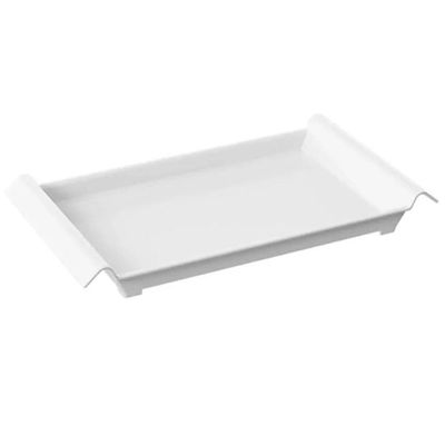 Kit 6 Bandejas com Alças 34x19cm Servir Brancas Restaurantes Café da Manhã Coza